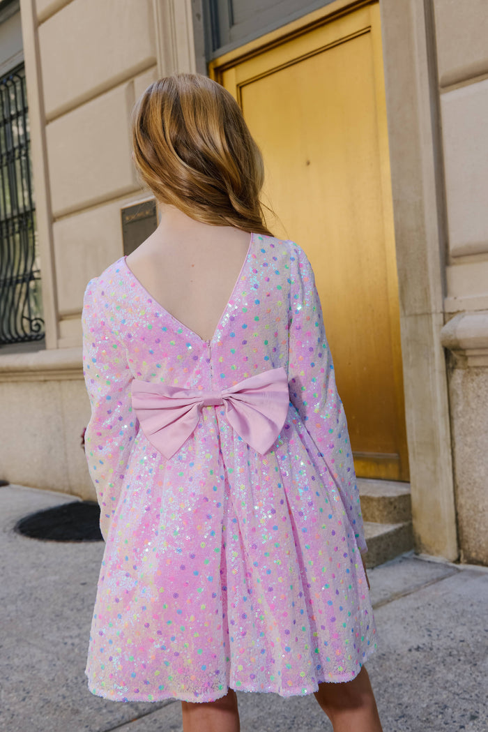 Lola + The Boys Dress Sparkle Confetti Long Sleeve Dress