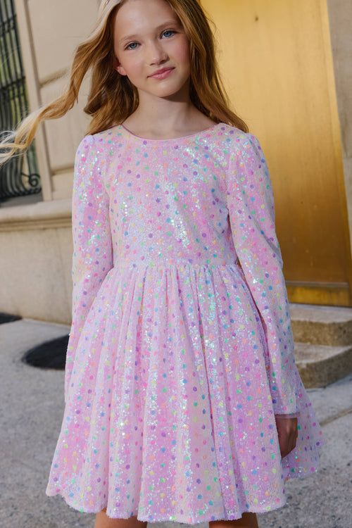 Lola + The Boys Dress 2 Sparkle Confetti Long Sleeve Dress