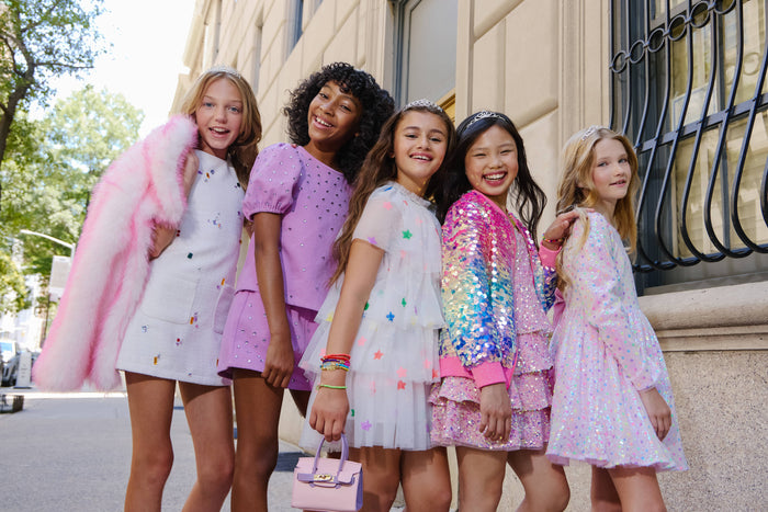 Lola + The Boys Dress Sparkle Confetti Long Sleeve Dress