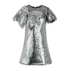 Lola + The Boys Dress Sparkling Silver Sequin Bow Dress