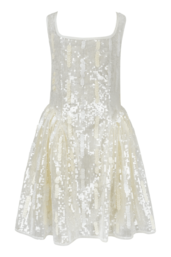 Lola + The Boys Dress 6 / Cream Starfall Sequin Dress