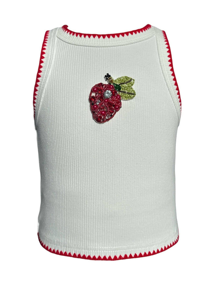 Lola + The Boys Dress Strawberry Beaded Tank Top