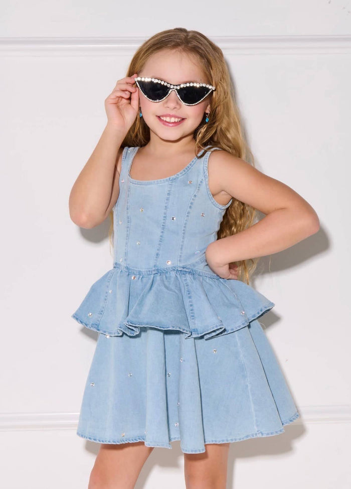 Lola + The Boys Dress Twinkle Denim Peplum Dress