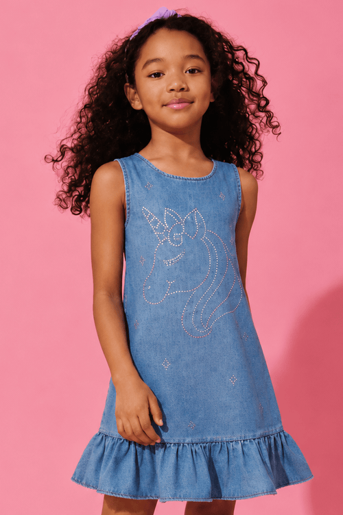 Lola + The Boys Dress Unicorn Dreams Denim Dress