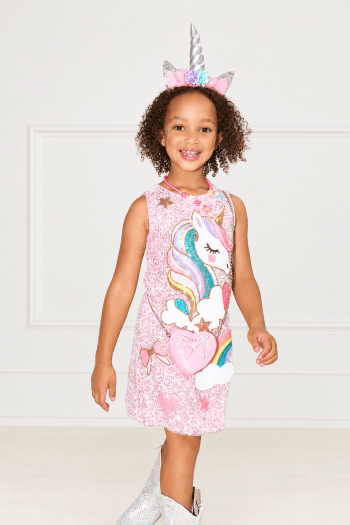Lola + The Boys Dress Unicorn Magic Shimmer Icon Dress