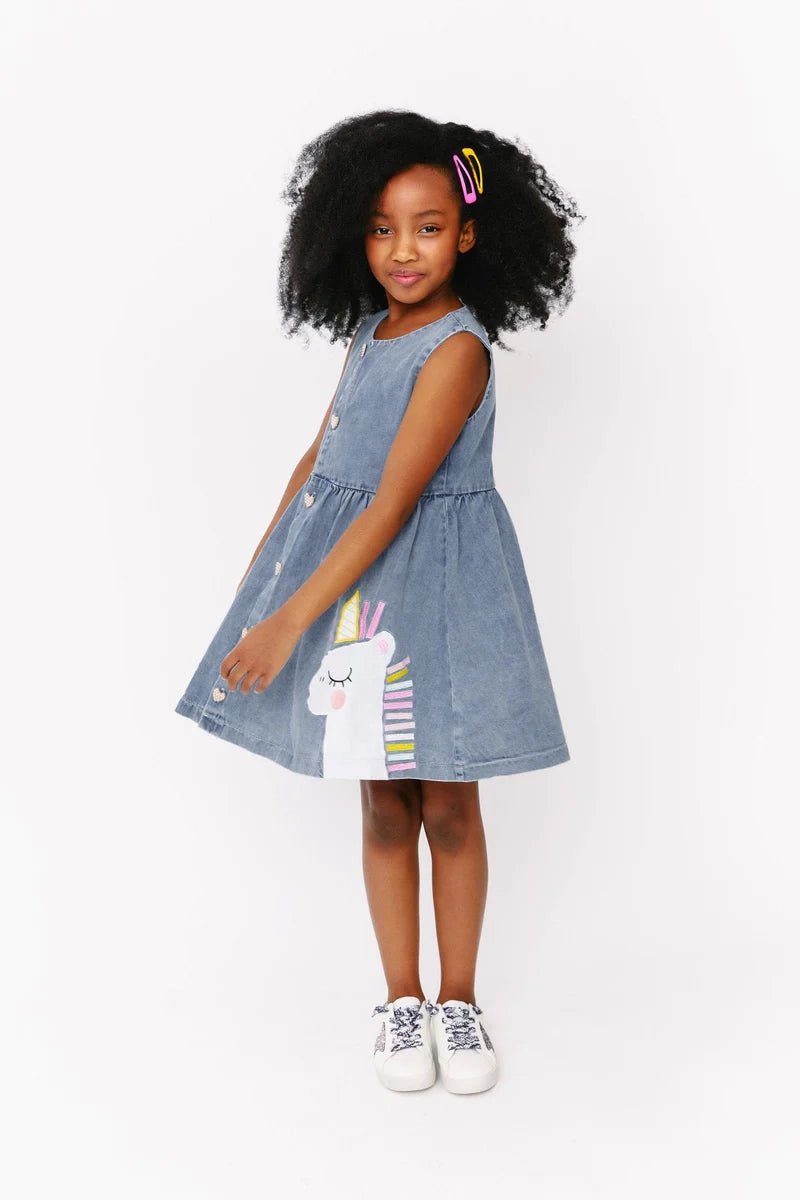 Unicorn Stars Denim Dress