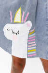 Lola + The Boys Dress Unicorn Stars Denim Dress