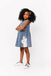 Lola + The Boys Dress Unicorn Stars Denim Dress