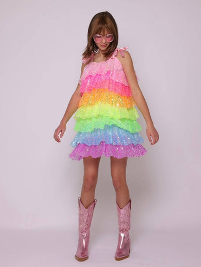 Buy The Children's Place Girls Girls Multi Colour Sleeveless 3D Flower Neon  Floral Print Hi-Low Dress - NNNOW.com