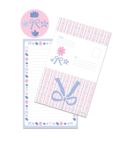 Lola + The Boys Floral Stripes Foldover Cards