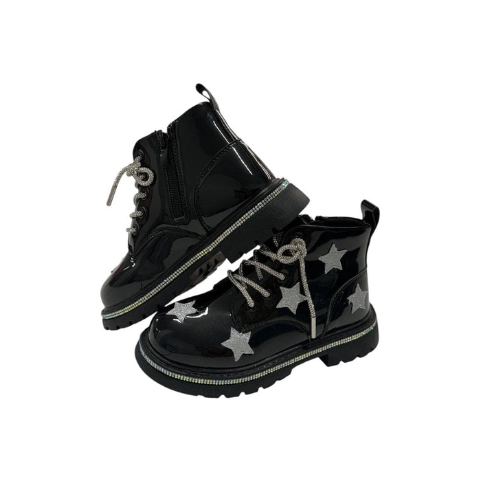 Lola-spring-25 Footwear Black Rainbow Shimmer Stars Boots