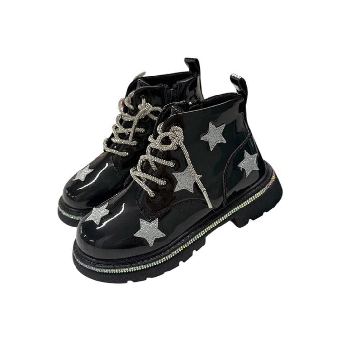 Lola-spring-25 Footwear Black Rainbow Shimmer Stars Boots