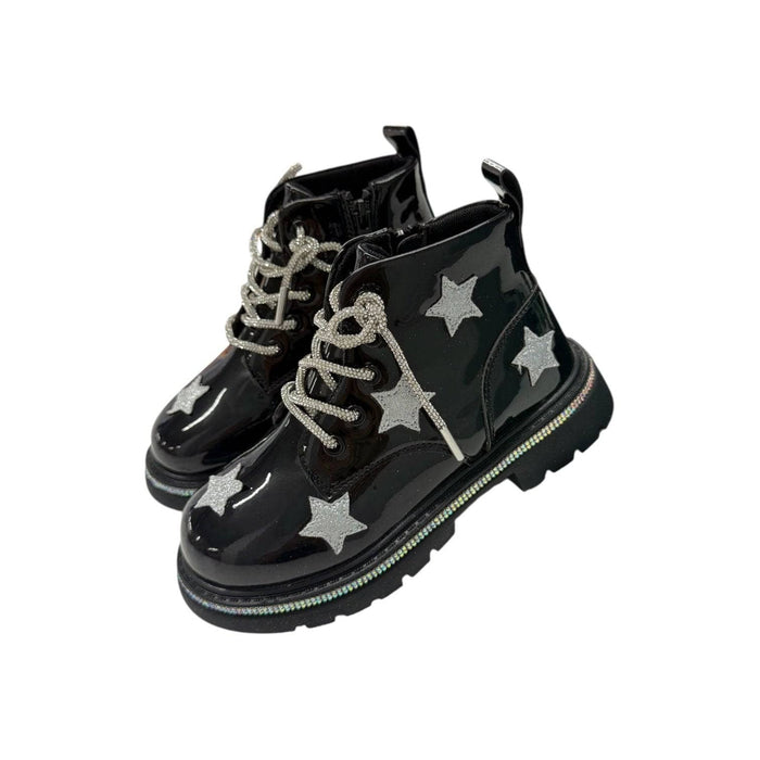 Lola-spring-25 Footwear 9.5C (26) Black Rainbow Shimmer Stars Boots