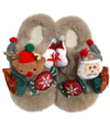 Lola + The Boys Footwear Brown / 26-27 Christmas Plush Slippers