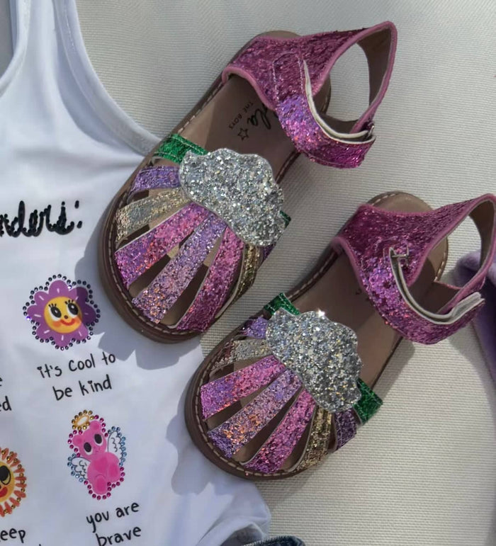 Lola + The Boys Footwear Dreamy Sparkle Rainbow Sandals