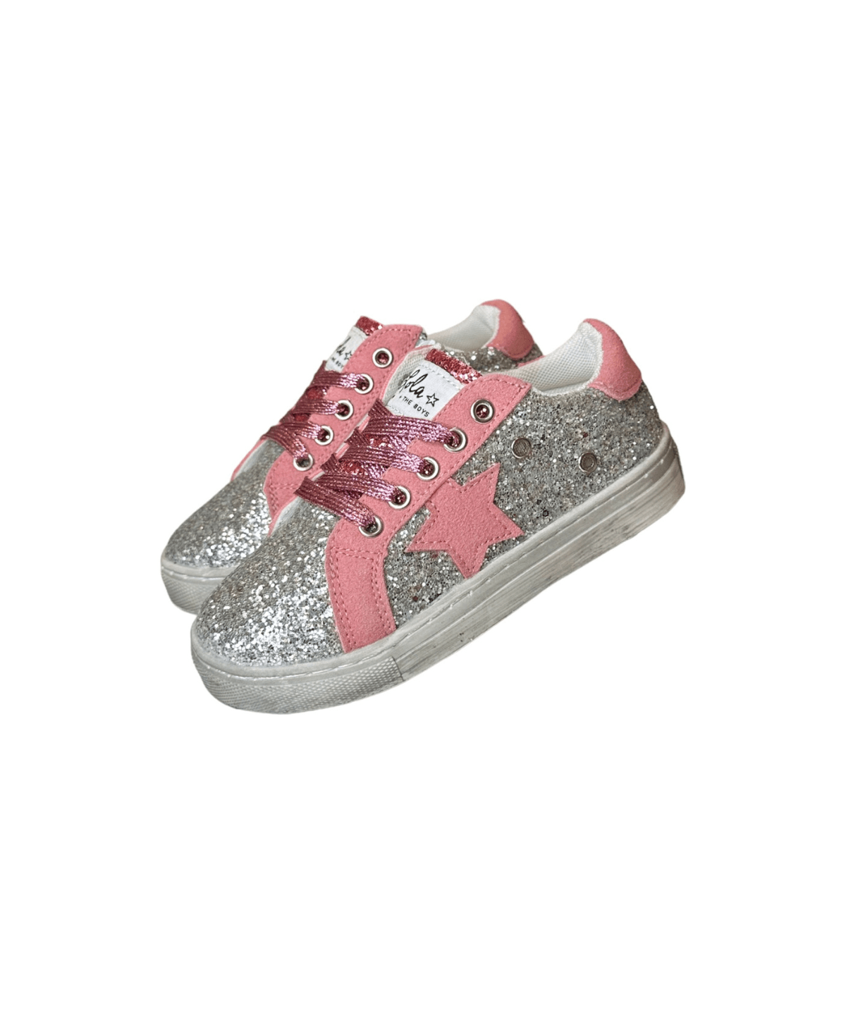 Sparkly pink sneakers sales
