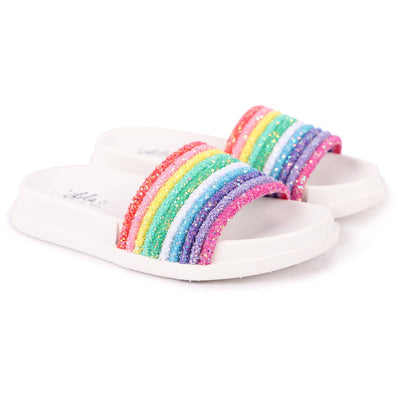 Lola + The Boys Footwear Glitter Rainbow Slides