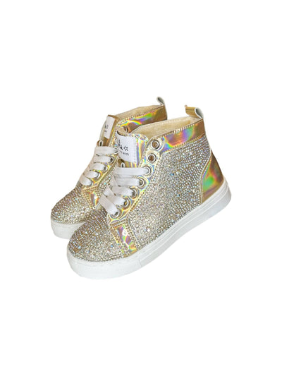 Lola + The Boys Footwear Gold Crystal Hologram Hightops