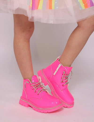 Lola + The Boys footwear Hot Pink Crystal Boots