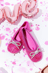 Lola + The Boys Footwear Hot Pink Sparkle Ballet Flat