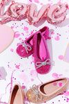Lola + The Boys Footwear Hot Pink Sparkle Ballet Flat
