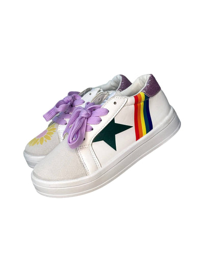 Lola + The Boys Footwear 1Y (32) Irregular Rainbow Sunflower Sneaker