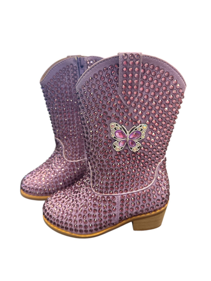 shoes Footwear Lavender Crystal Butterfly Cowgirl Boots