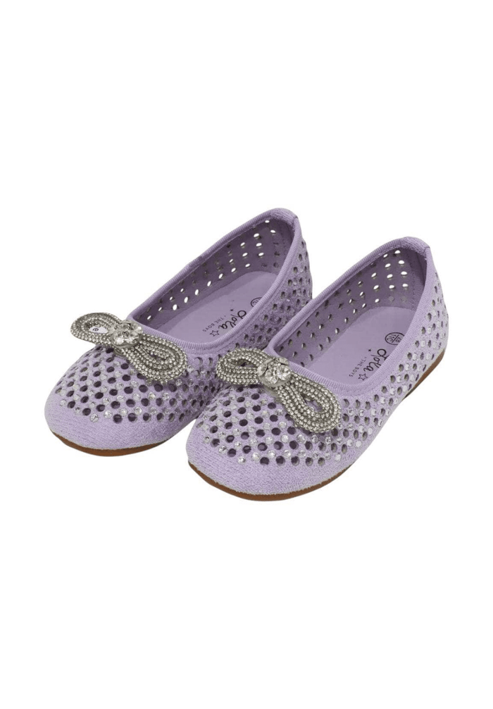 lola-new-arrival Footwear Lavender Sparkle Bow Ballet Flat