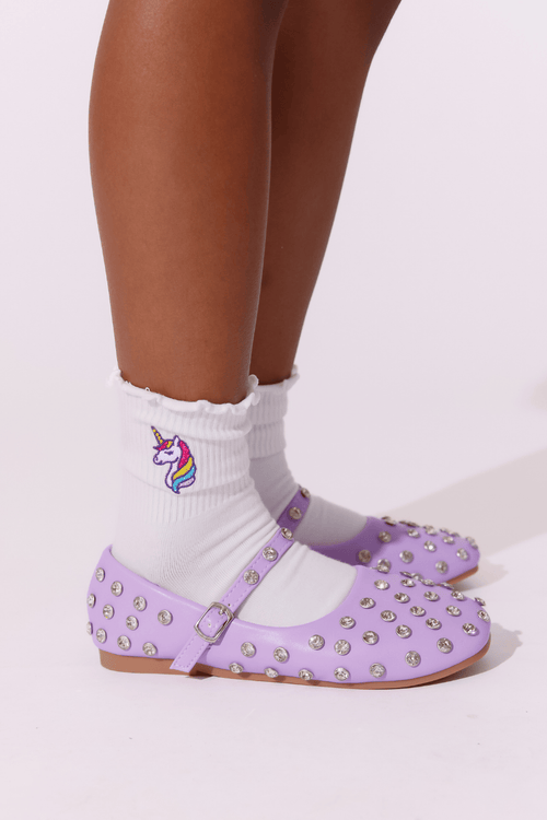 lola-new-arrival Footwear Lavender Studded Ballet Flats