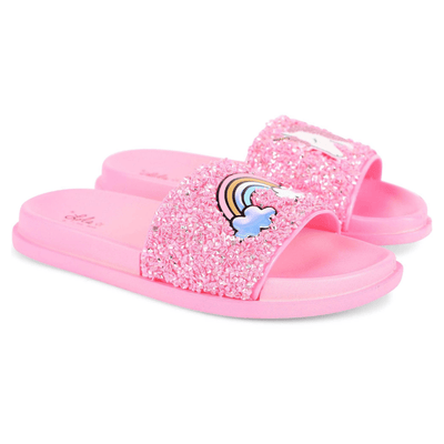 Lola + The Boys Footwear Pink Glitter Unicorn Slides