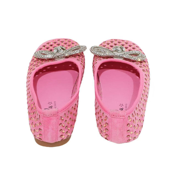 lola-new-arrival Footwear Pink Sparkle Bow Ballet Flat