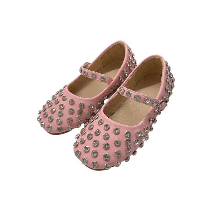 lola-new-arrival Footwear Pink Studded Ballet Flats