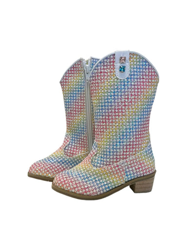 Lola + The Boys Footwear Rainbow Sparkle Cowgirl Boots