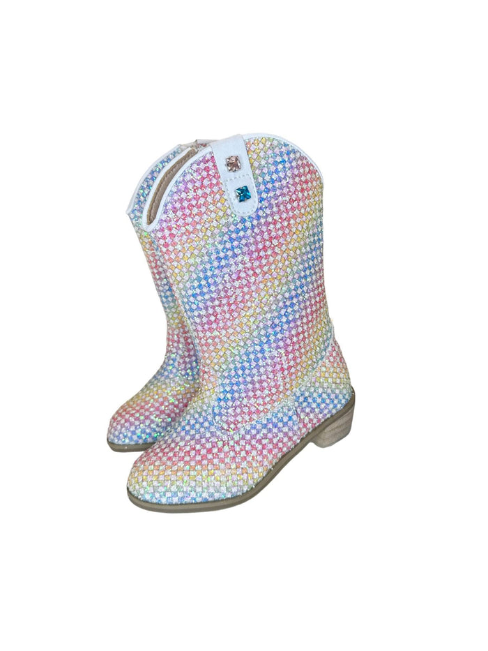 Lola + The Boys Footwear Rainbow Sparkle Cowgirl Boots
