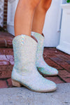 lola-wicked Footwear Silver Crystal Cowgirl Boots