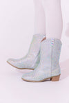 lola-wicked Footwear Silver Crystal Cowgirl Boots