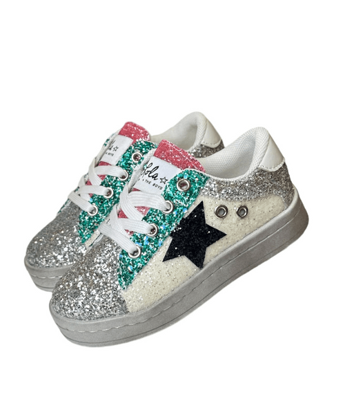 Lola & The Boys Footwear Star Girl Glitter Sneakers