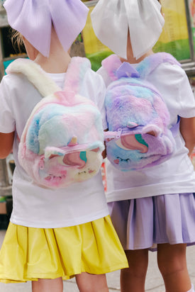 Kids Mini Fluffy Unicorn Backpack To School For Girls