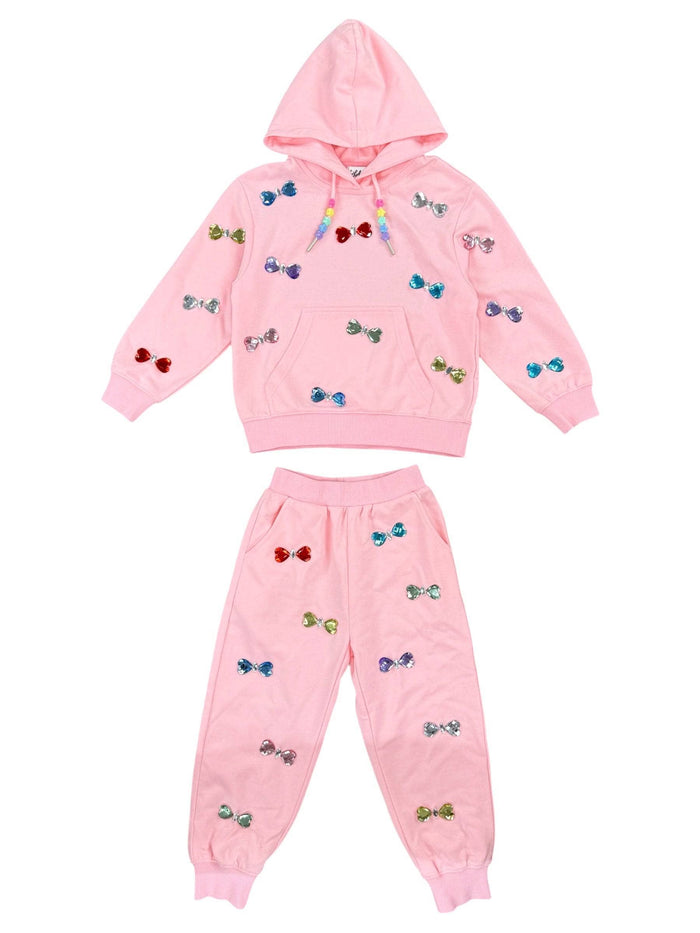 Lola + The Boys Gem Bows Jogger Set