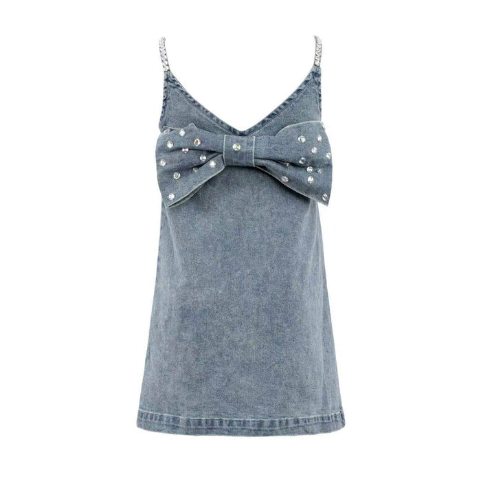Lola + The Boys Gems Bow Denim Dress