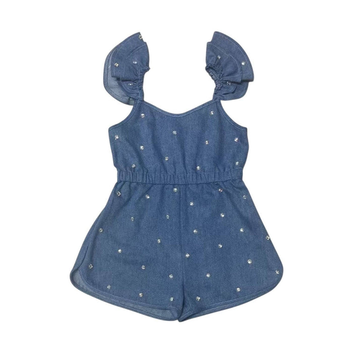 Lola + The Boys Gems Sparkle Denim Romper