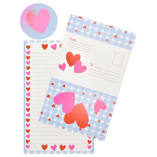 Lola + The Boys Gingham Hearts Foldover Cards
