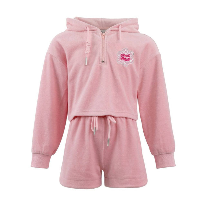 Lola + The Boys 2 Good Vibes Velour Short Set