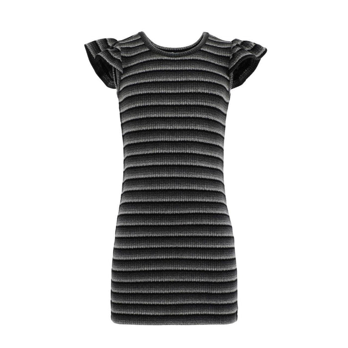 Lola + The Boys 6 Grey/Black Stripe Dress