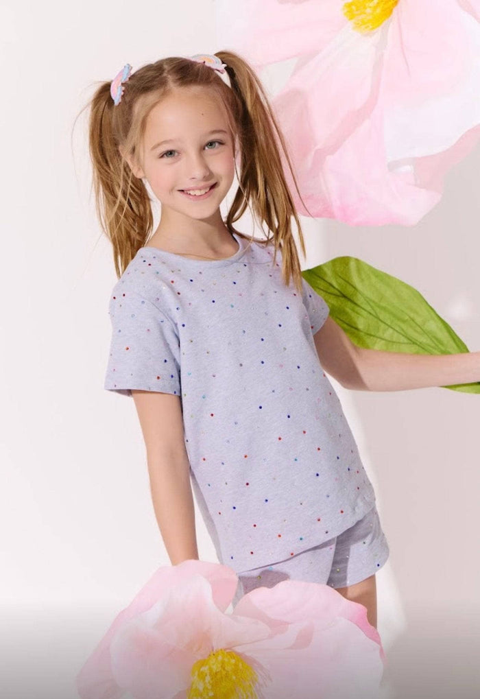 lola-new-arrival Grey Gemstone Short Set