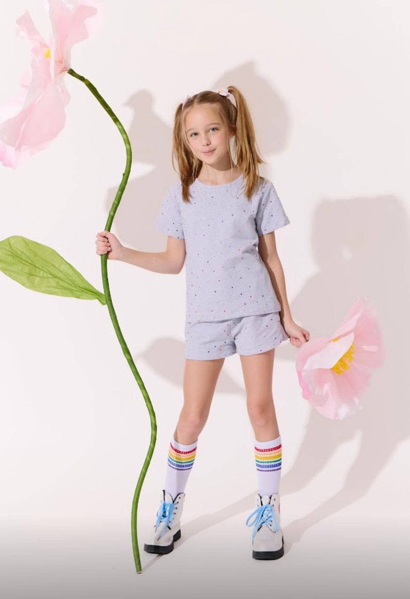 Grey Gemstone Short Set