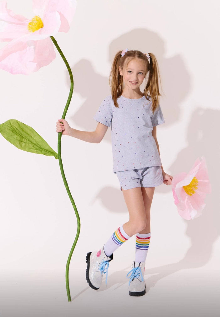 lola-new-arrival Grey Gemstone Short Set