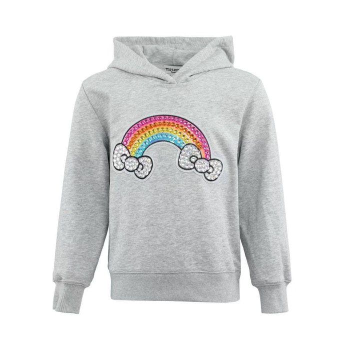 Lola + The Boys 2 Grey Rainbow Bows Gem Hoodie