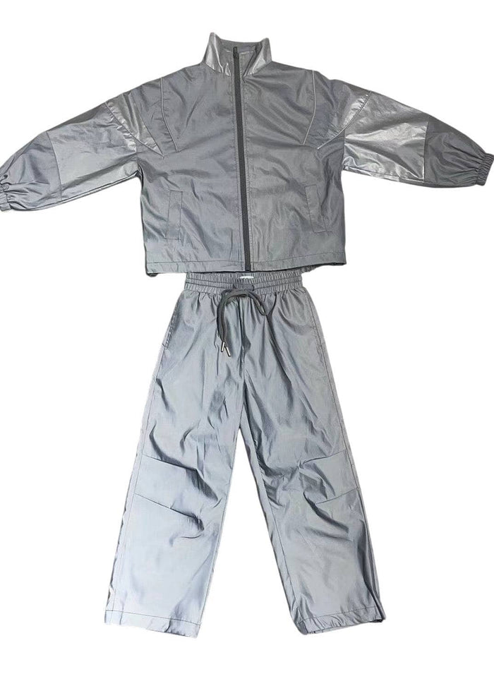 Lola + The Boys Grey Reflective Joggers Set
