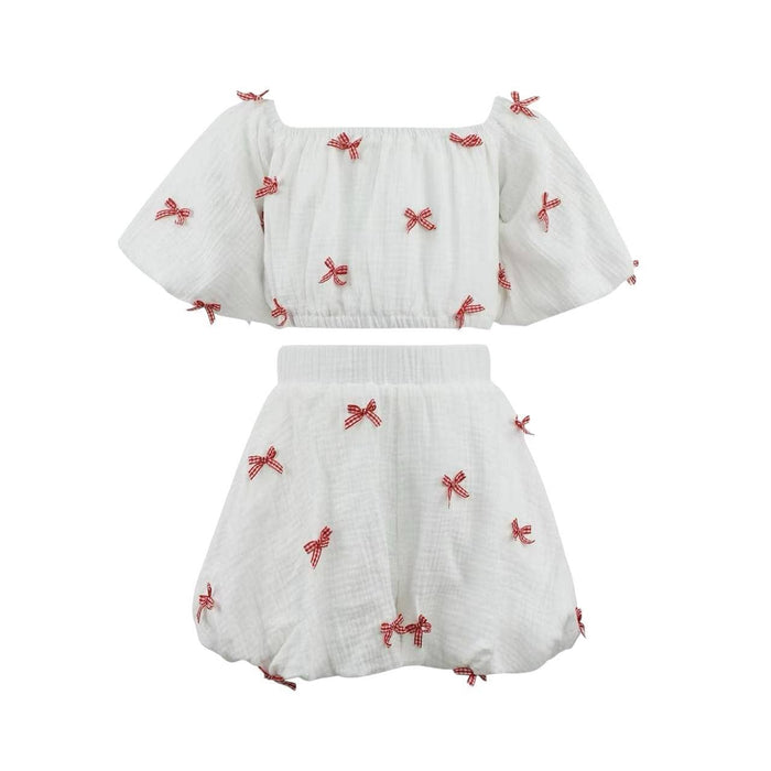 Lola + The Boys Hailey Red Bow Bubble Set